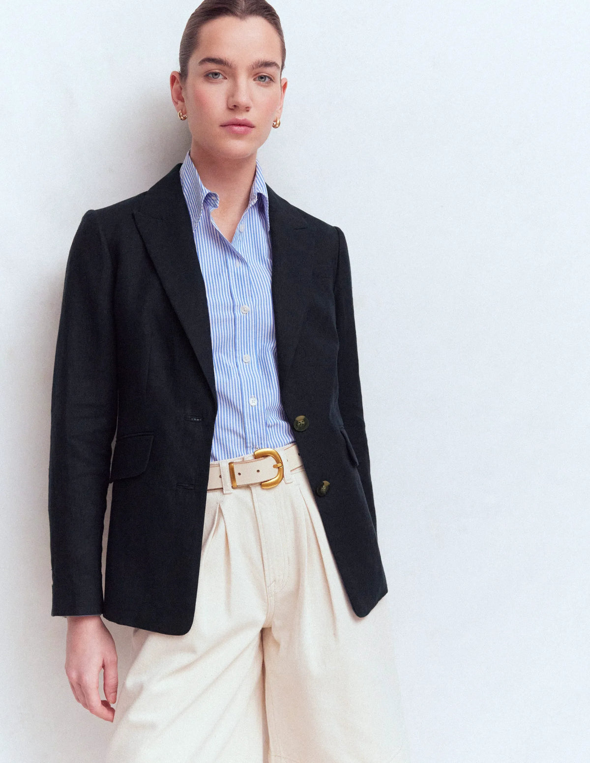 Stamford Linen Blazer-Navy