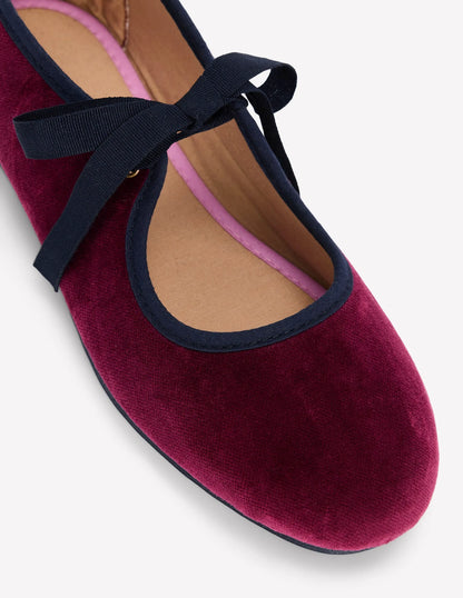 Flexi Tie Mary Janes-Oxblood