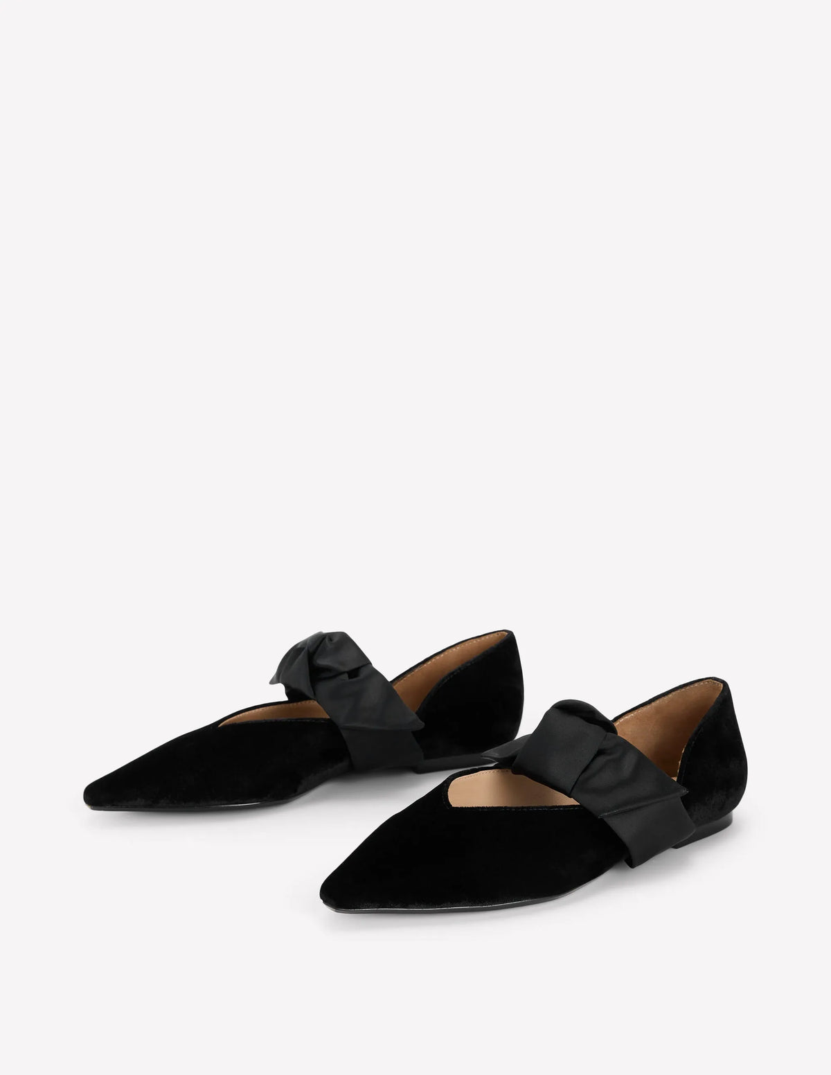Bow Two Part Flats-Black