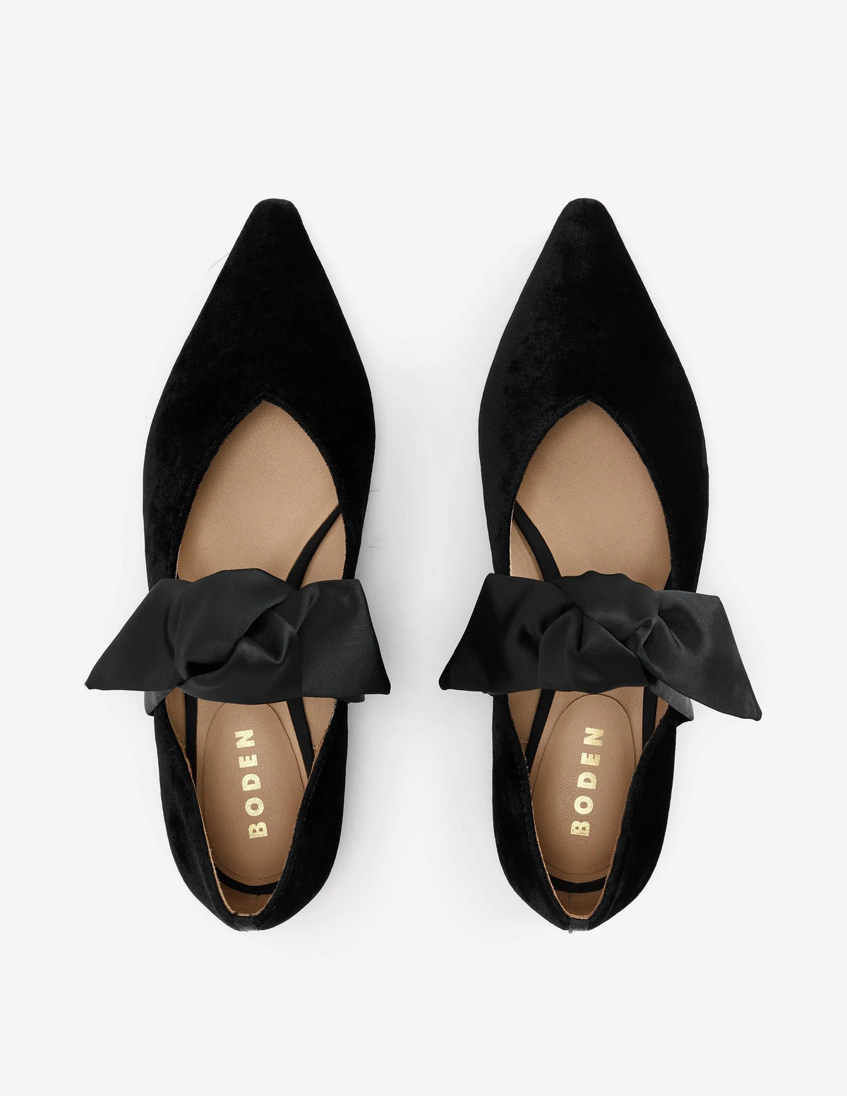 Bow Two Part Flats-Black