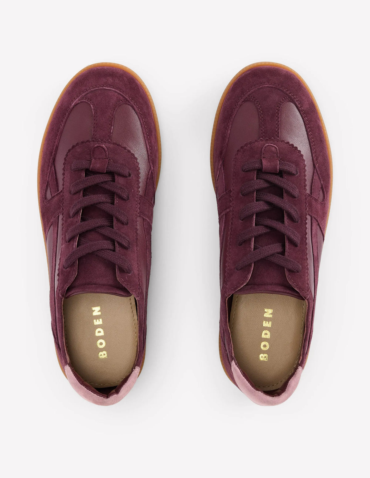 Leather Side Detail Trainer-Oxblood