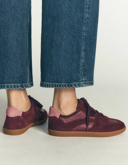 Leather Side Detail Trainer-Oxblood