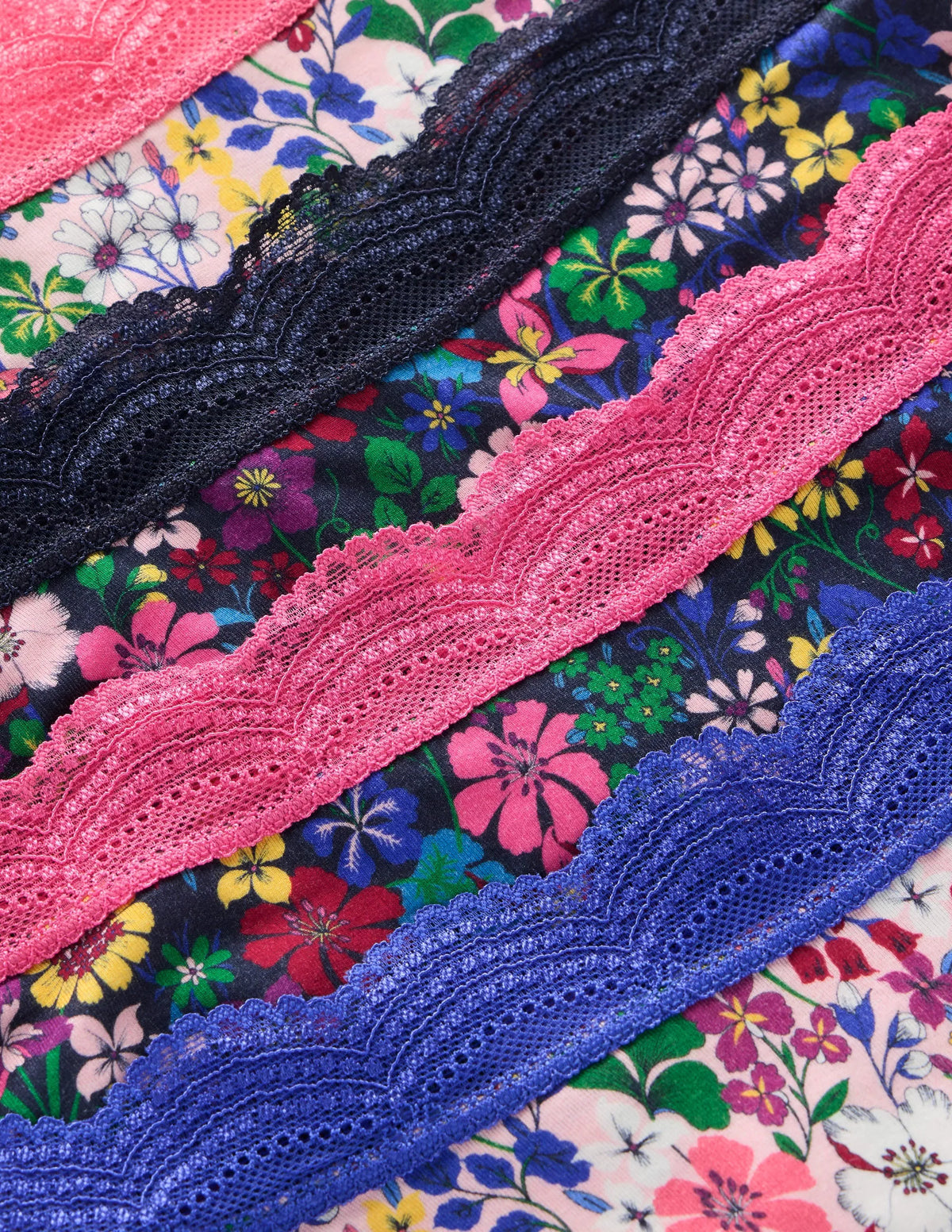 Stripe & Stare High Knickers-Mixed Florals Four Pack