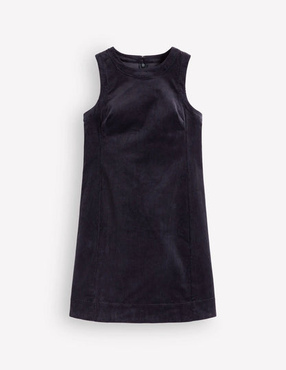 Lou Cord Shift Dress-Navy