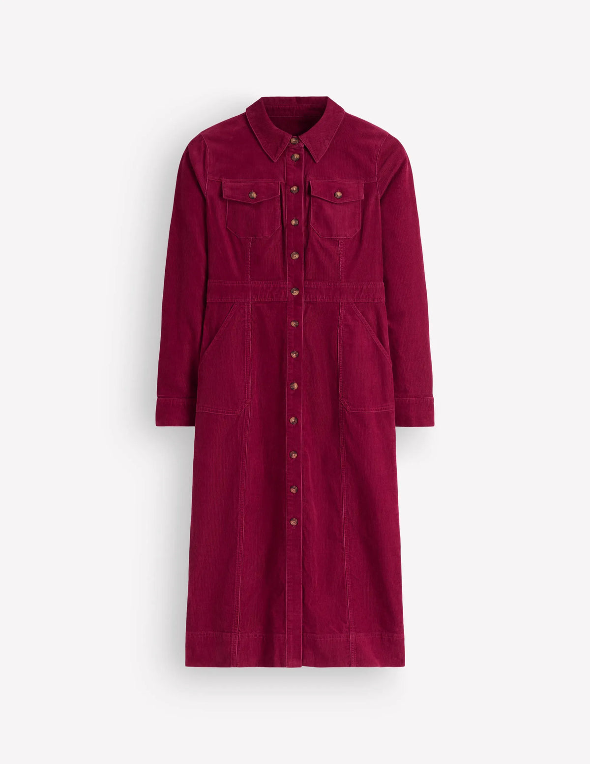 Fleur Cord Midi Dress-Ruby Red