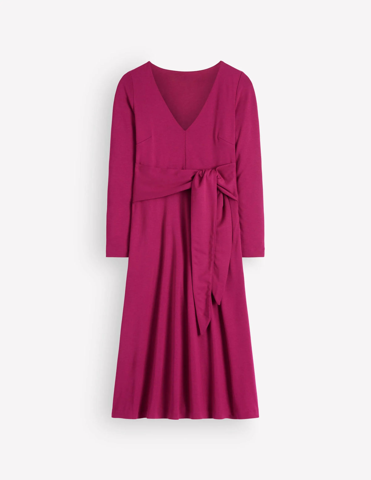 Tie Waist Ponte Dress-Beetroot Red