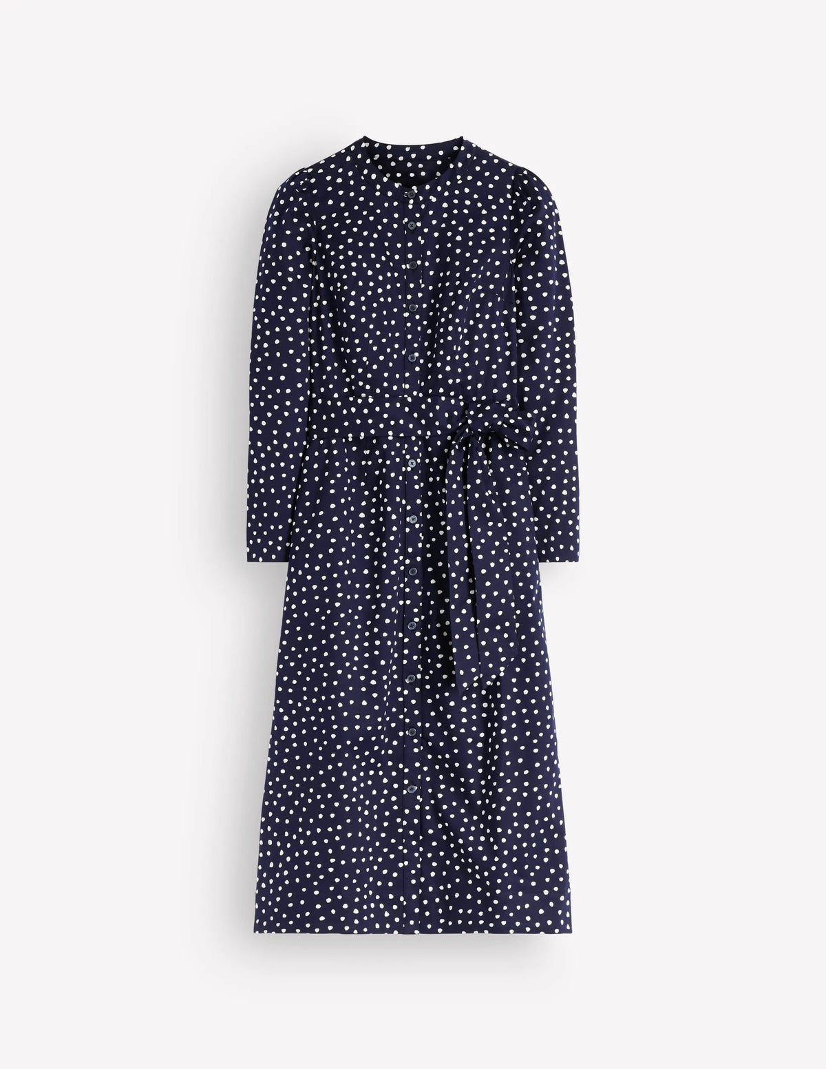 Louise Midi Shirt Dress-French Navy, Painted Dot