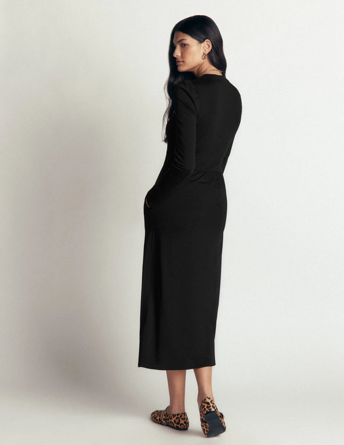 Hope Zip Detail Jersey Dress-Black