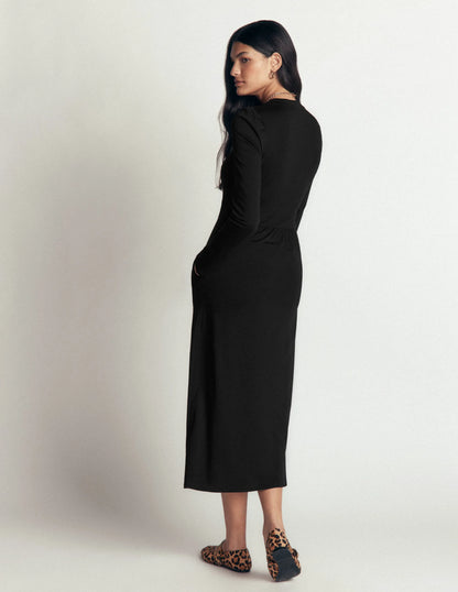 Hope Zip Detail Jersey Dress-Black
