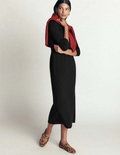 Hope Zip Detail Jersey Dress-Black