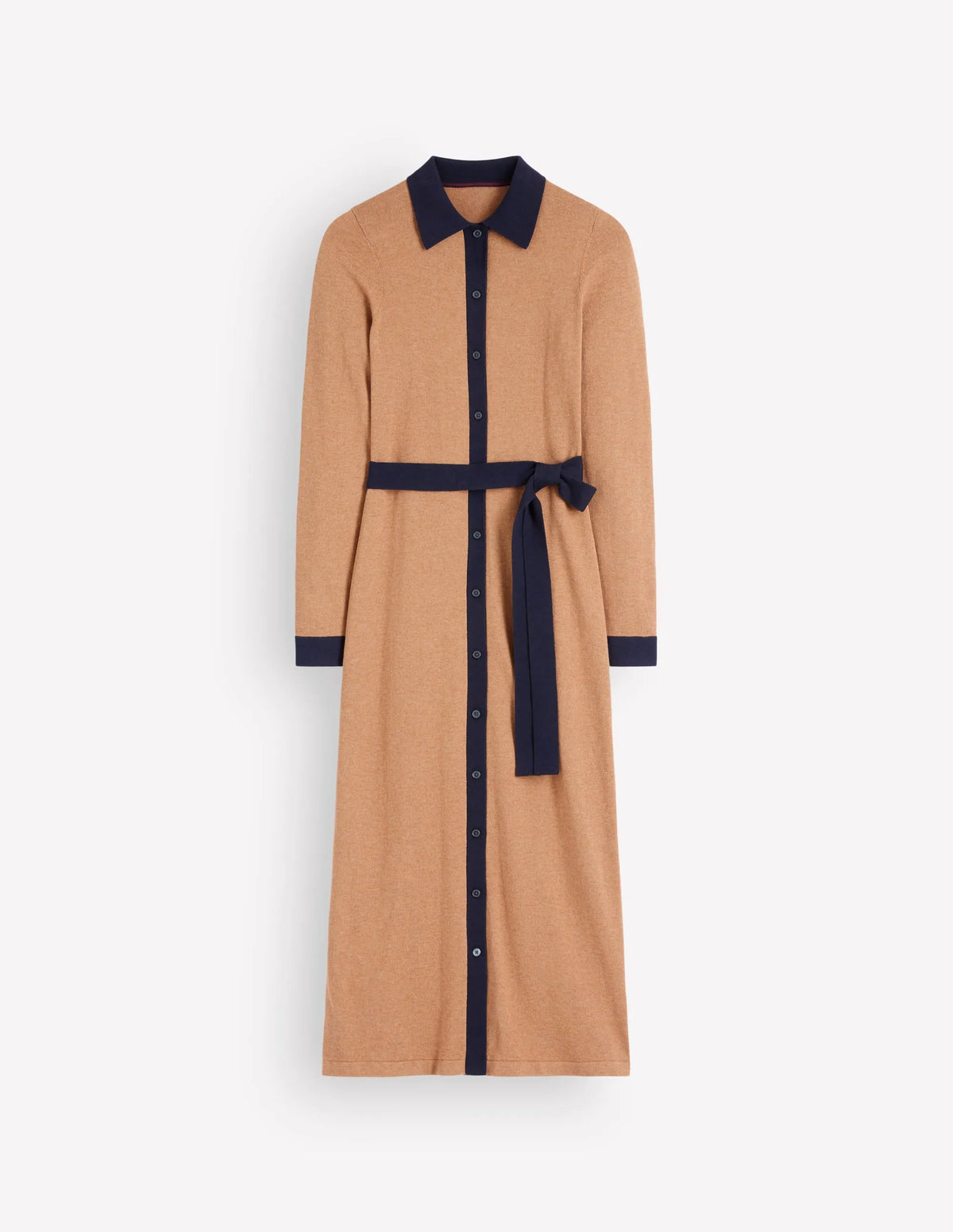 Jessica Knitted Shirt Dress-Fall Leaf/ Evening Blue