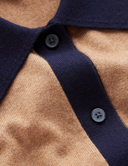 Jessica Knitted Shirt Dress-Fall Leaf/ Evening Blue