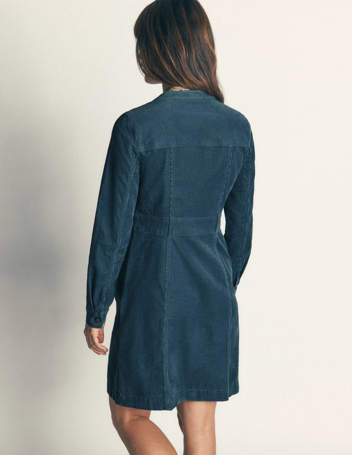 Zara Cord Short Dress-Storm Blue