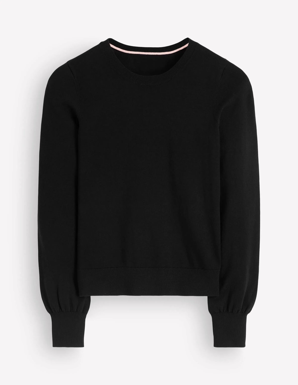 Camilla Cotton Crew Sweater-Black