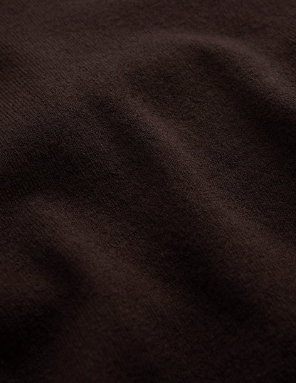Camilla Cotton Crew Sweater-Bitter Chocolate