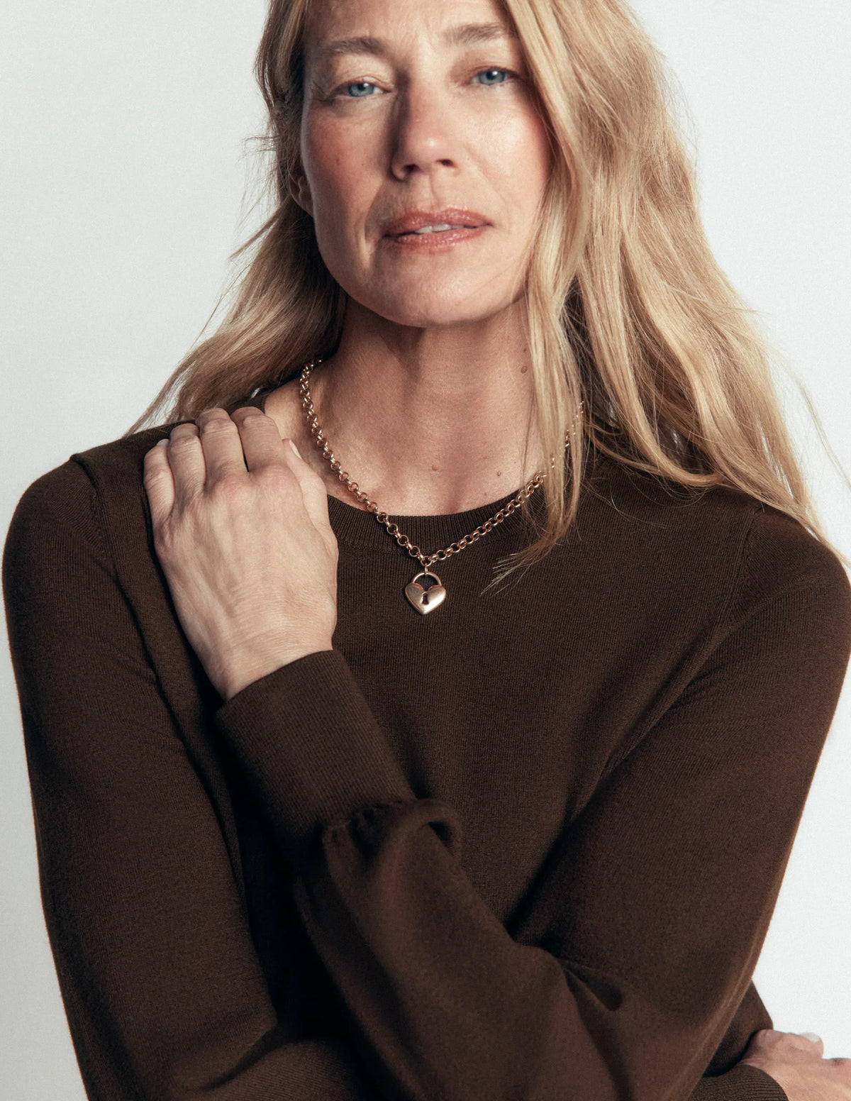 Camilla Cotton Crew Sweater-Bitter Chocolate