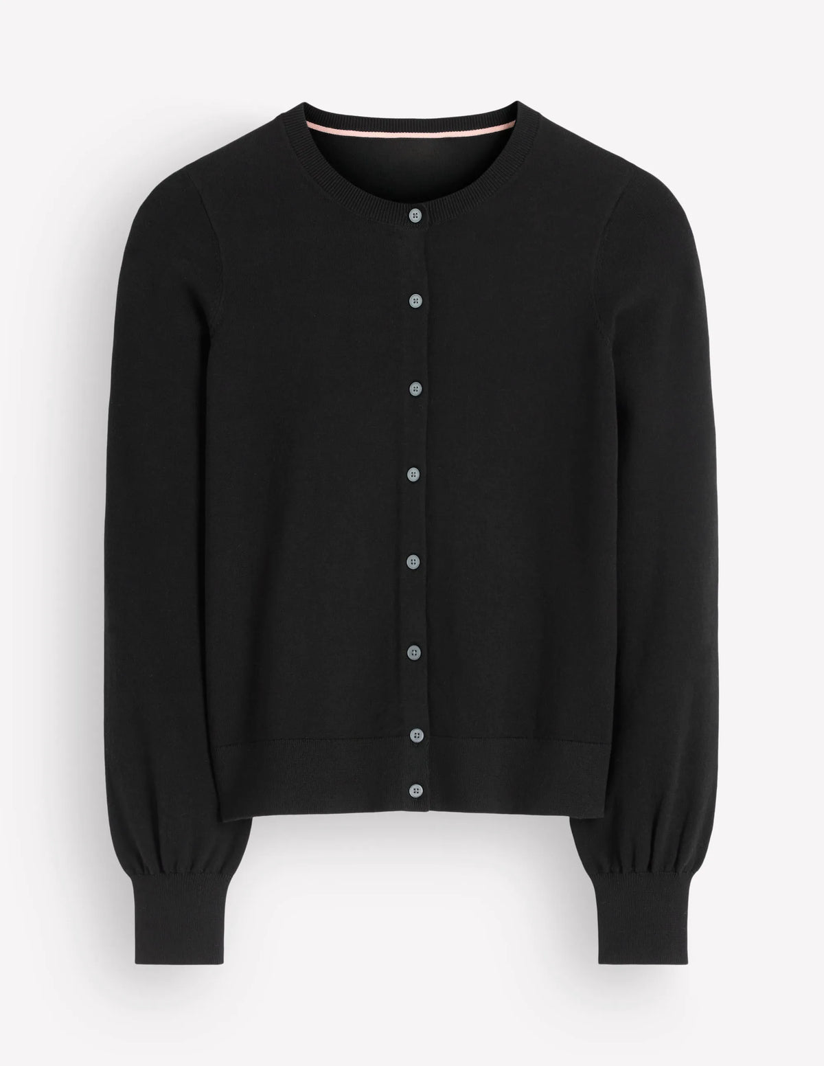 Camilla Cotton Crew Cardigan-Black