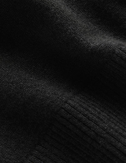 Elsie Cashmere Crew Sweater-Black