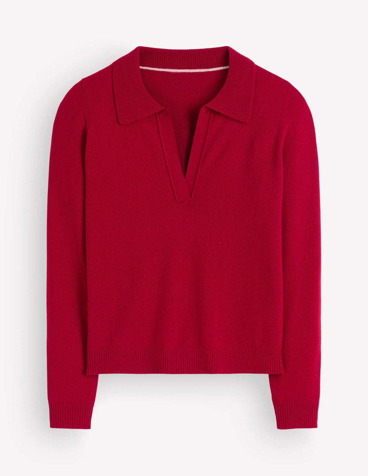 Elsie Cashmere Henley Sweater-Crimson Red