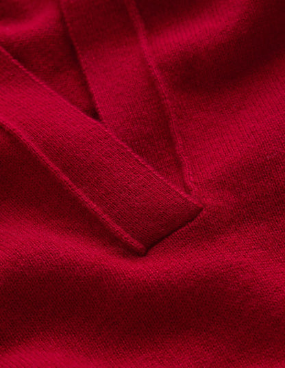 Elsie Cashmere Henley Sweater-Crimson Red