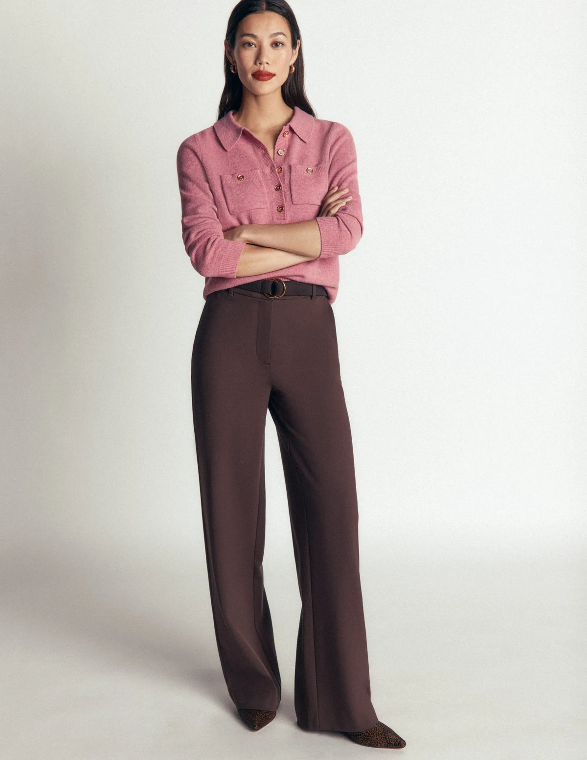 Marianne Merino Wool Sweater-Pink Heather