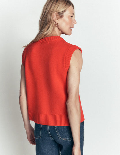Marta Merino Wool Waistcoat-Sunset Orange