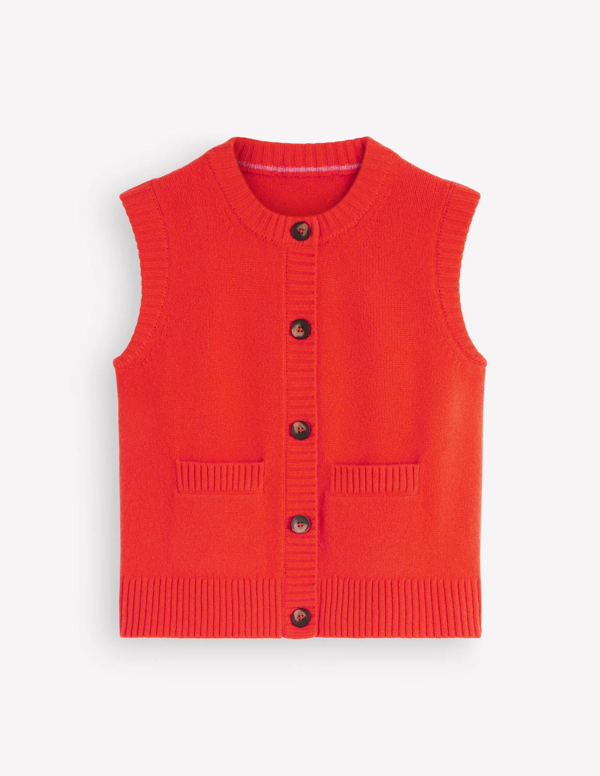 Marta Merino Wool Waistcoat-Sunset Orange