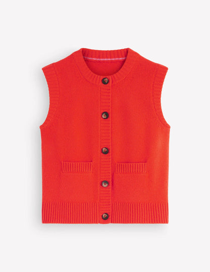 Marta Merino Wool Waistcoat-Sunset Orange