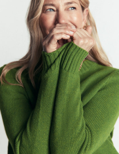 Marta Merino Wool Crew Sweater-Juicy Apple