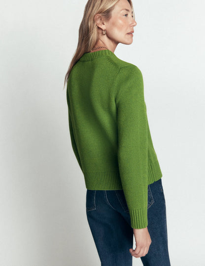 Marta Merino Wool Crew Sweater-Juicy Apple
