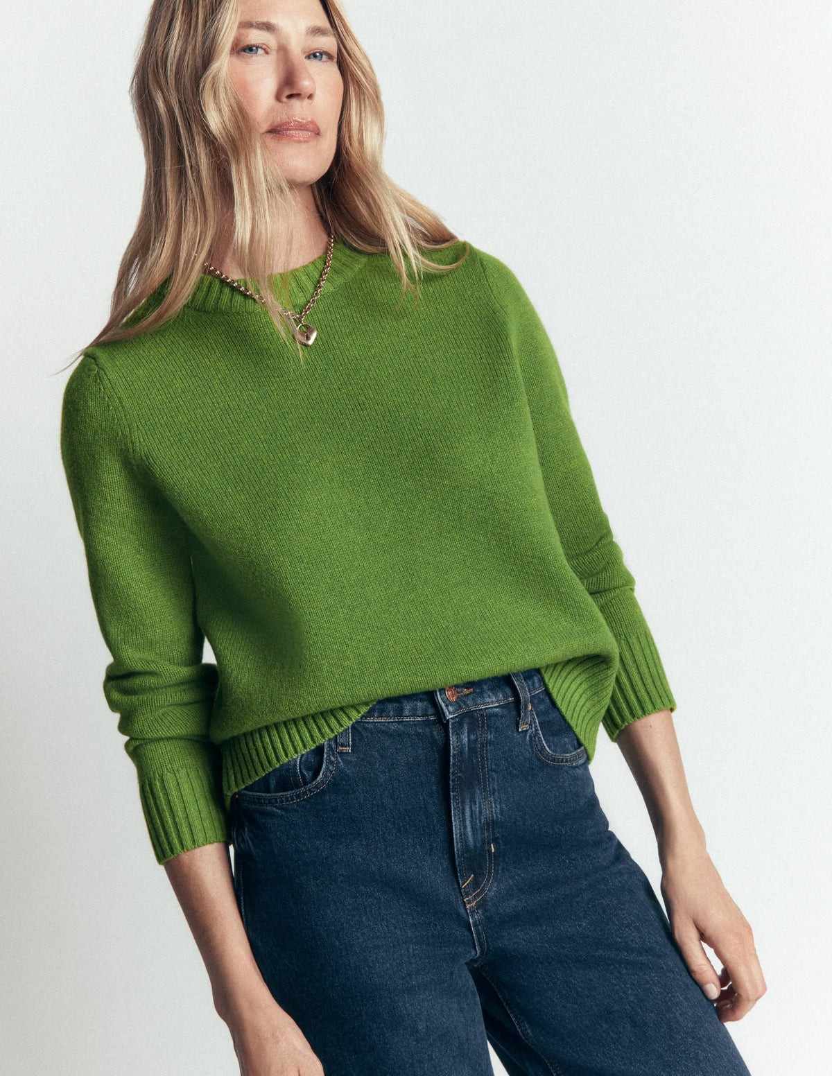 Marta Merino Wool Crew Sweater-Juicy Apple