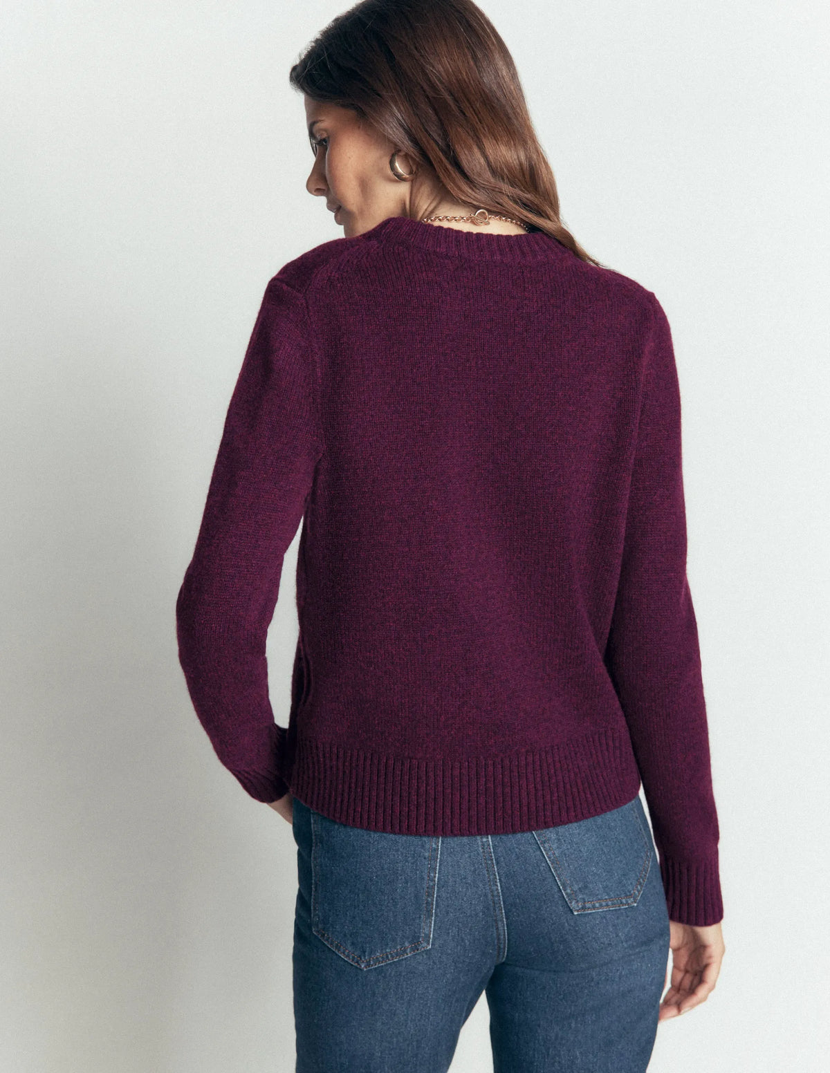 Marta Merino Wool Crew Sweater-Potent Purple