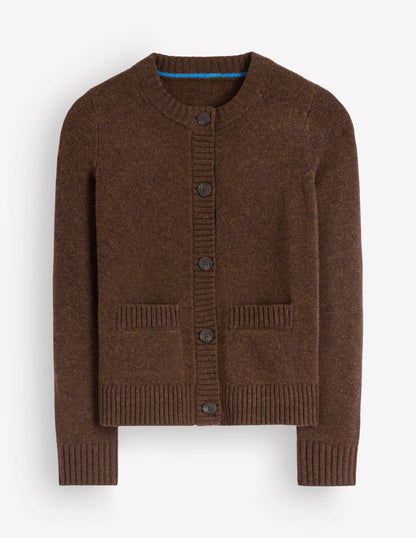 Marta Merino Wool Cardigan-Raw Umber