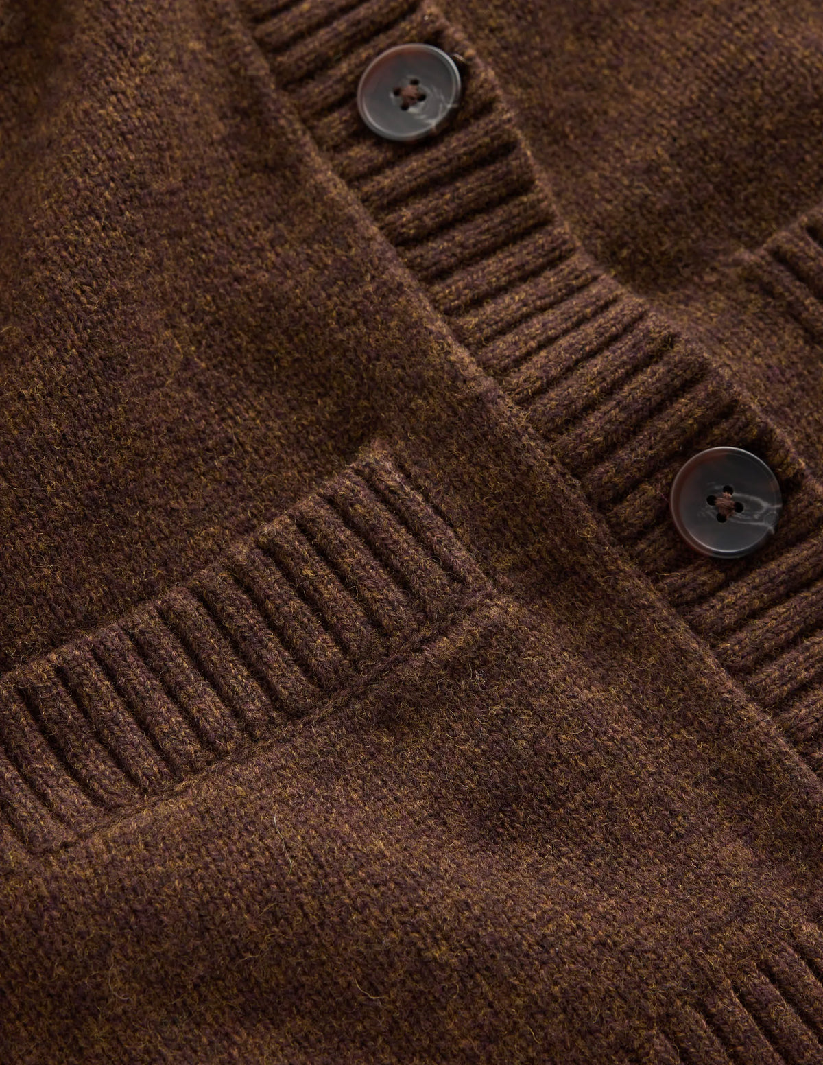Marta Merino Wool Cardigan-Raw Umber