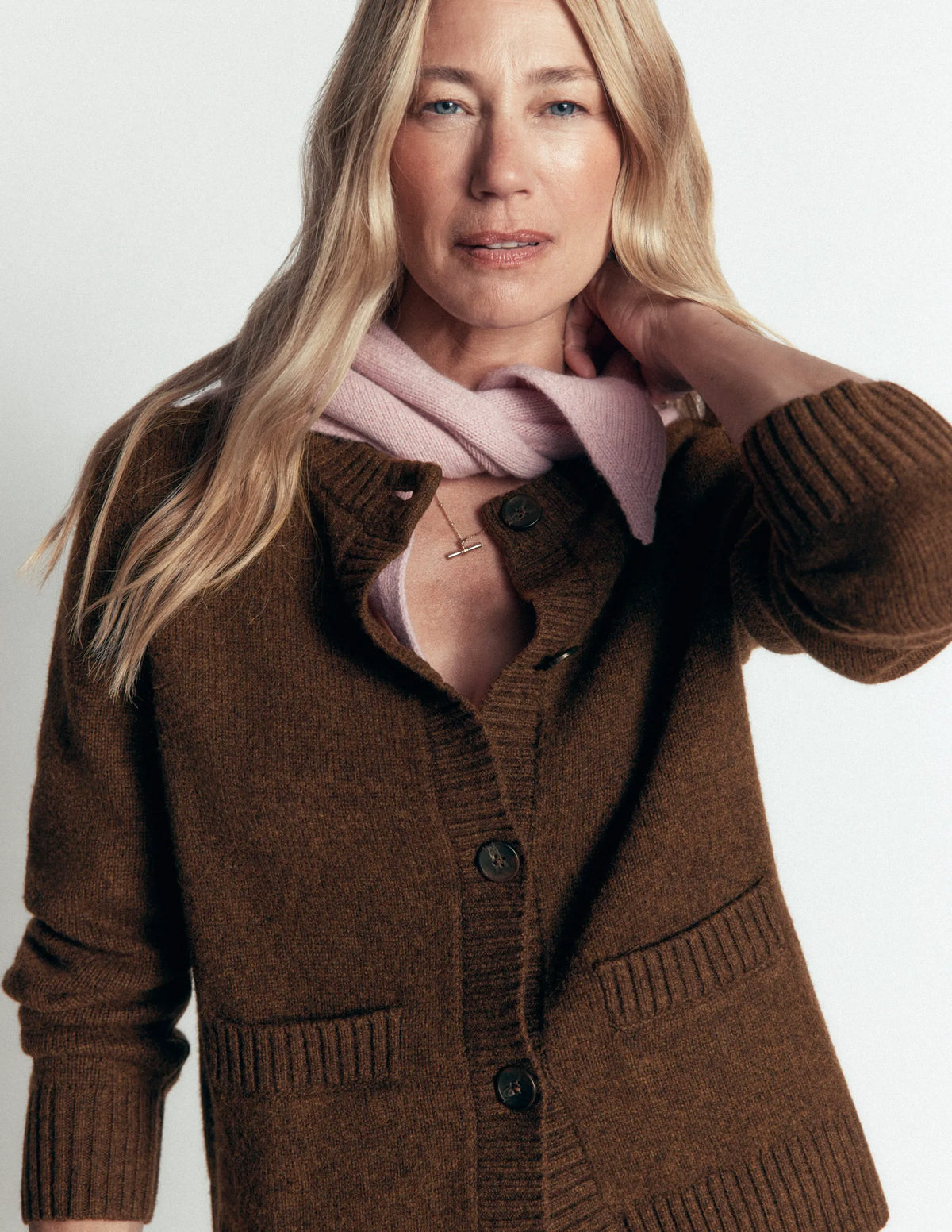 Marta Merino Wool Cardigan-Raw Umber