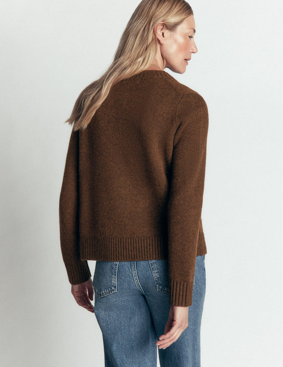 Marta Merino Wool Cardigan-Raw Umber