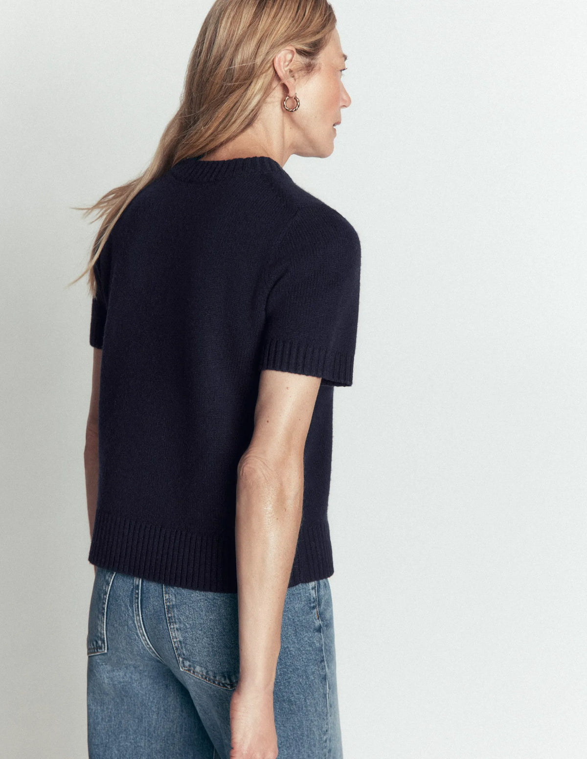 Marta Merino Wool T-shirt-Navy