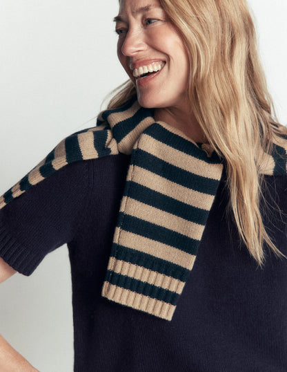 Marta Merino Wool T-shirt-Navy