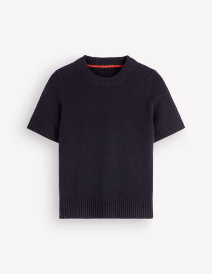Marta Merino Wool T-shirt-Navy