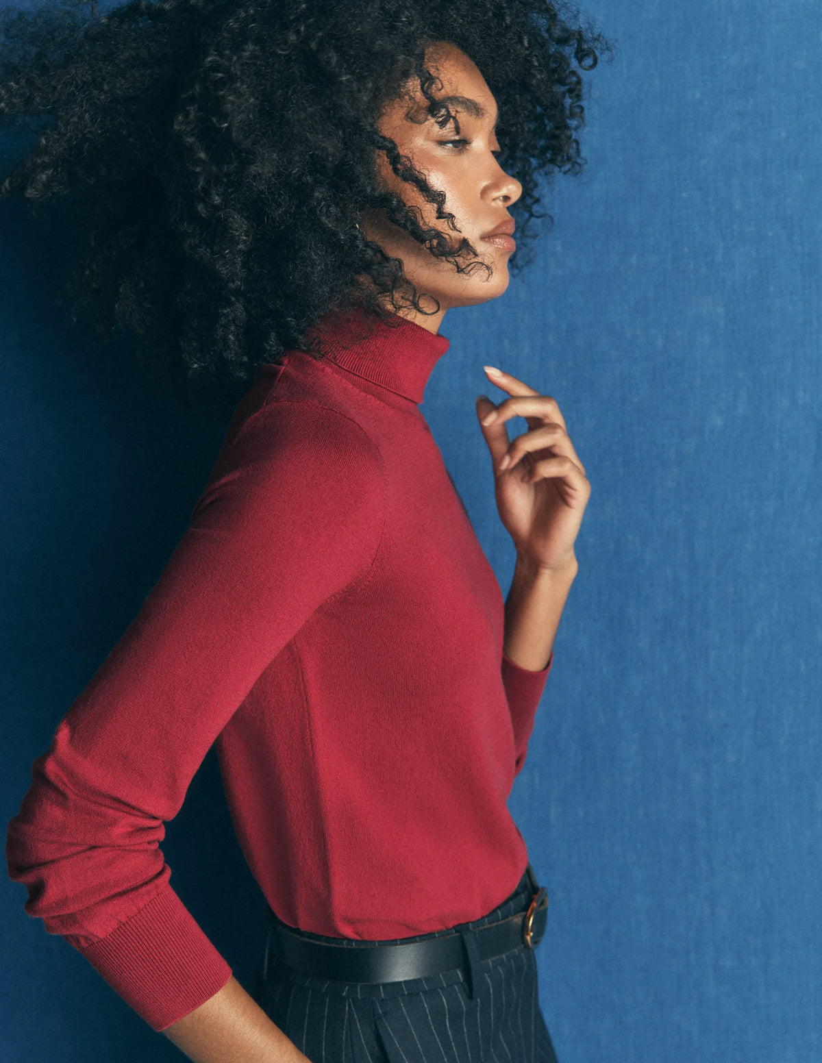 Camilla Roll Neck Sweater-Red Earth