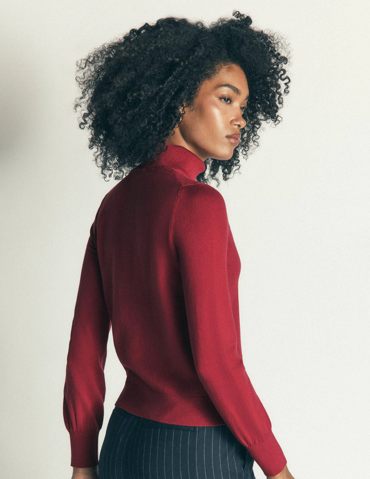 Camilla Roll Neck Sweater-Red Earth