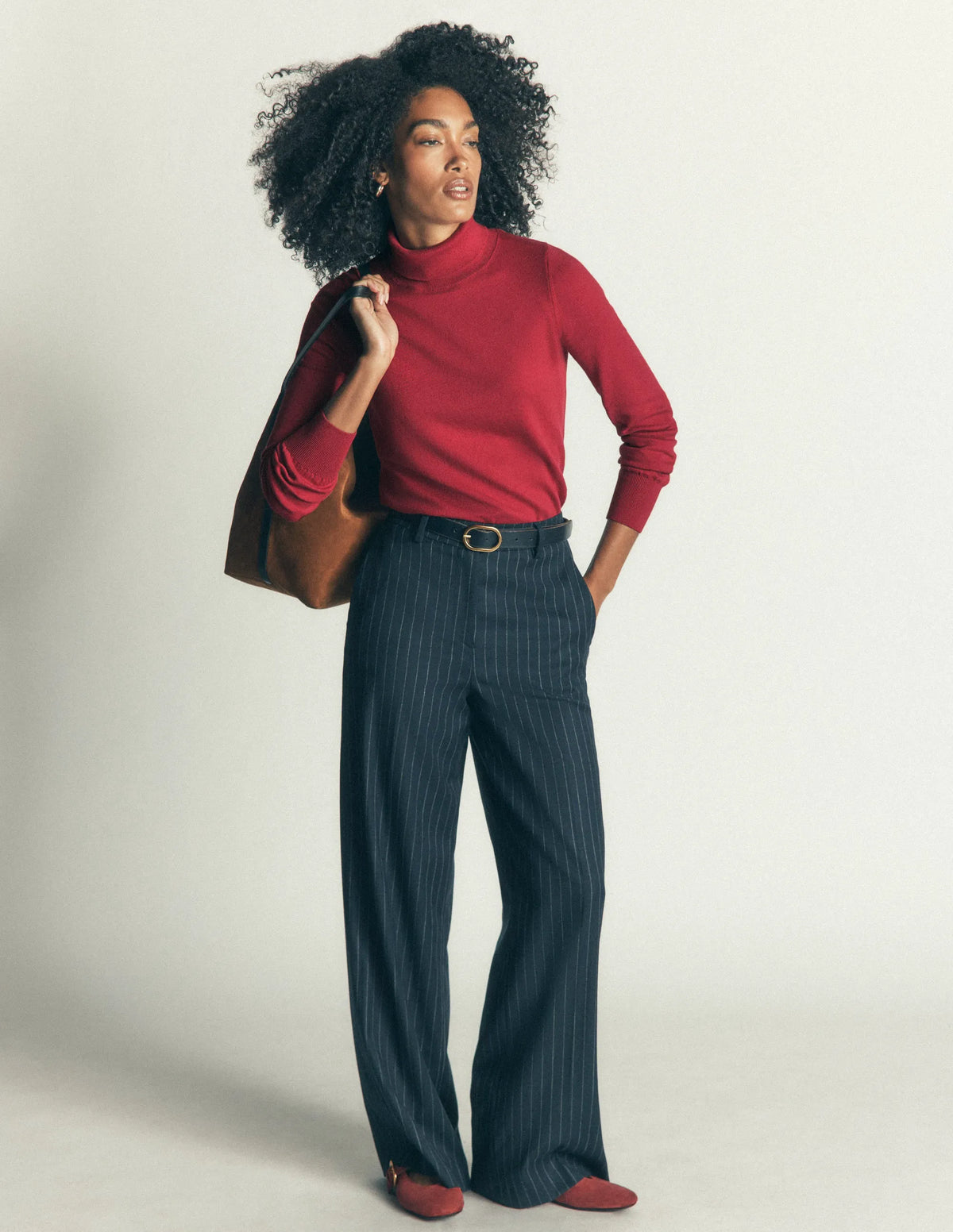 Camilla Roll Neck Sweater-Red Earth
