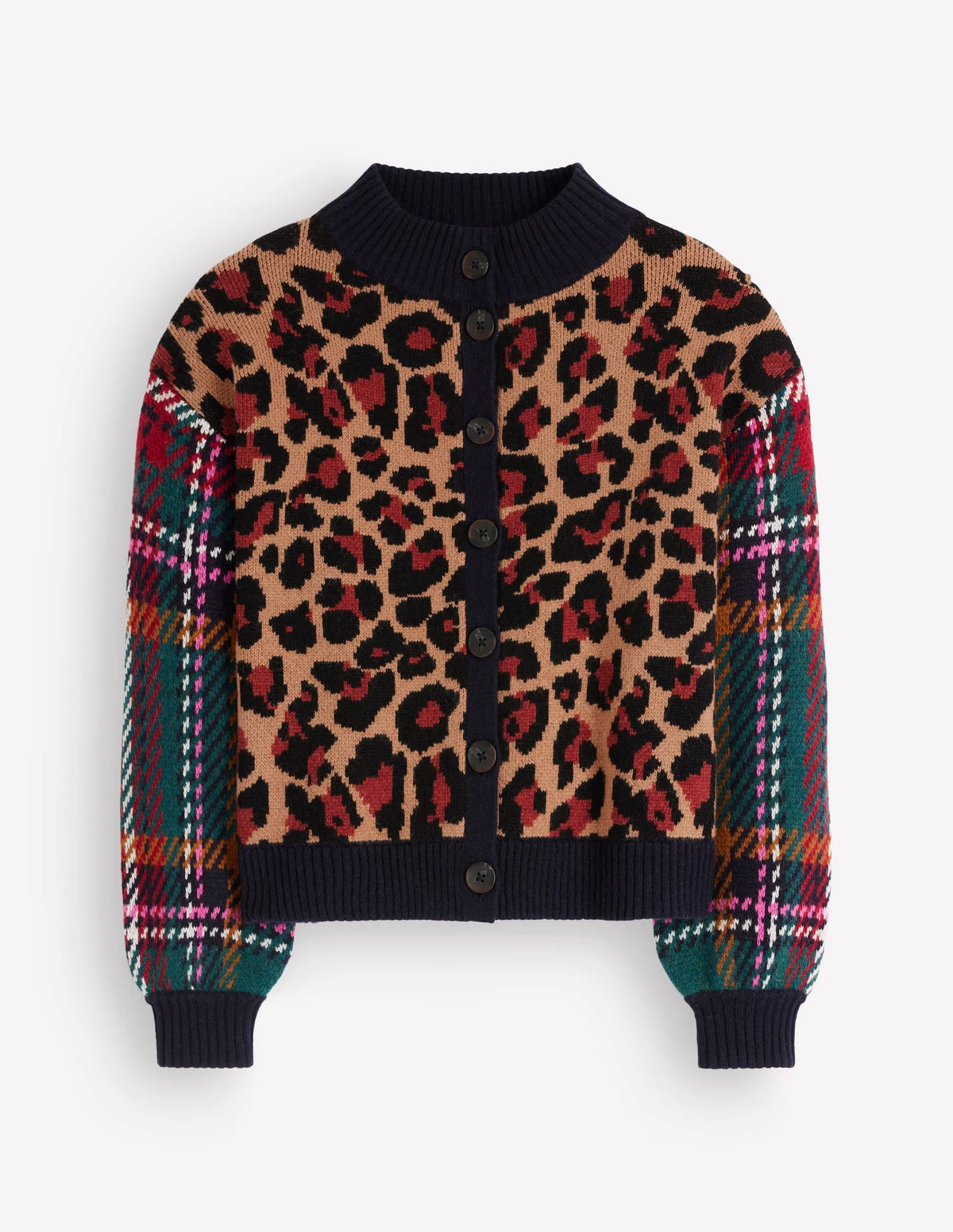 Jemma Jacquard Knit Cardigan-Leopard Hotch