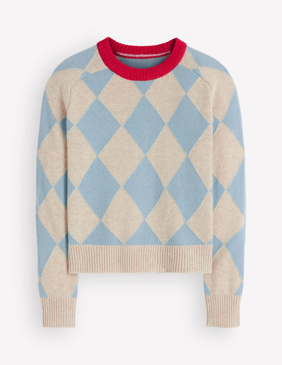 Ariadne Wool Blend Sweater-Blue Argyle