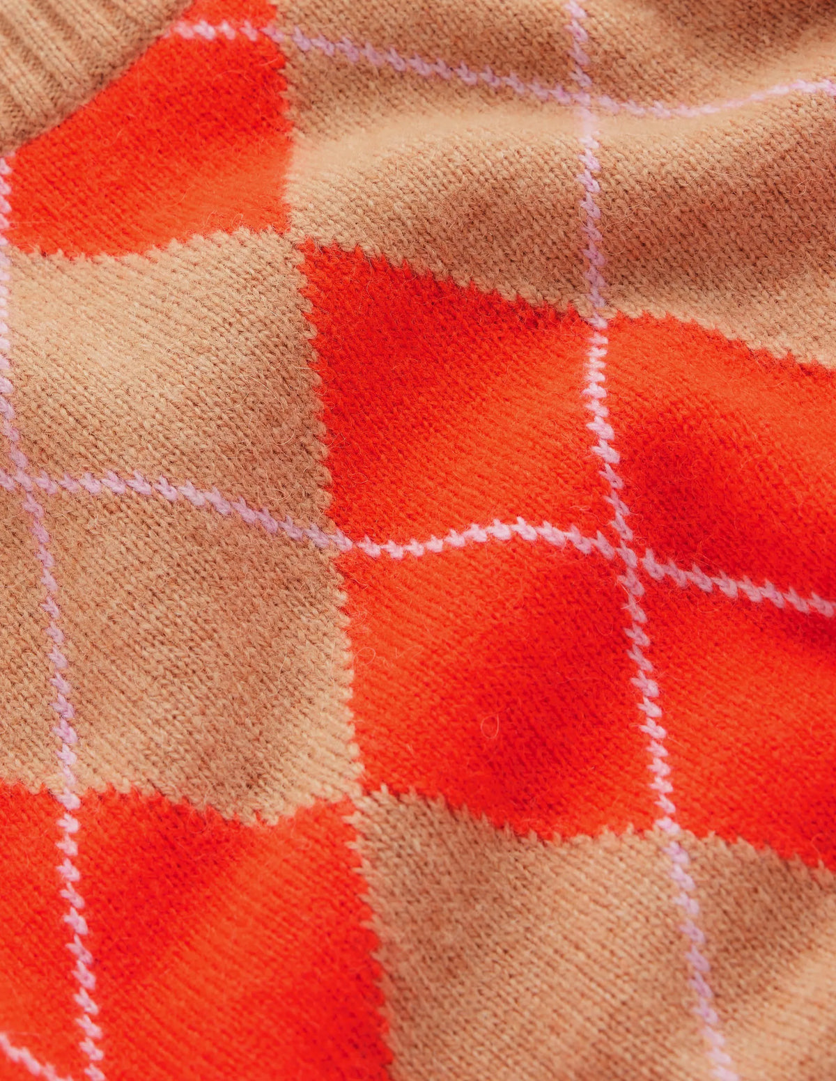Ariadne Wool Blend Sweater-Orange Argyle