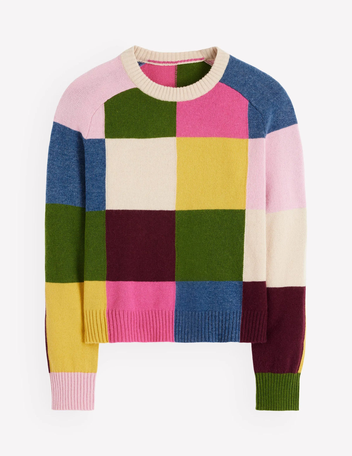 Ariadne Wool Blend Sweater-Multi Gingham