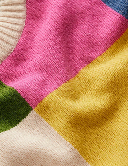 Ariadne Wool Blend Sweater-Multi Gingham