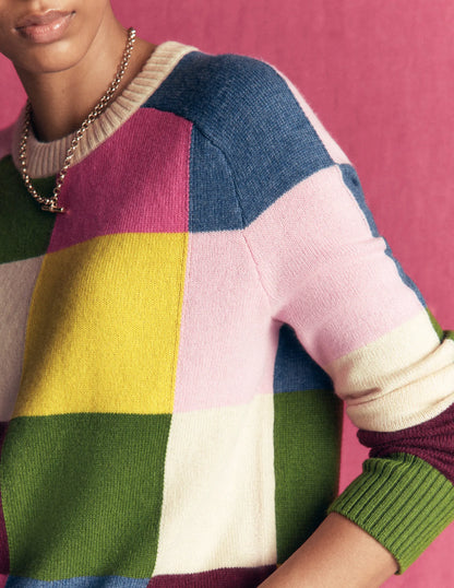 Ariadne Wool Blend Sweater-Multi Gingham