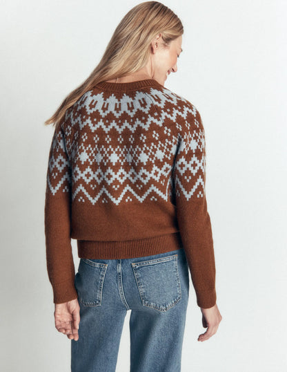 Mae Fair Isle Cardigan-Potting Soil