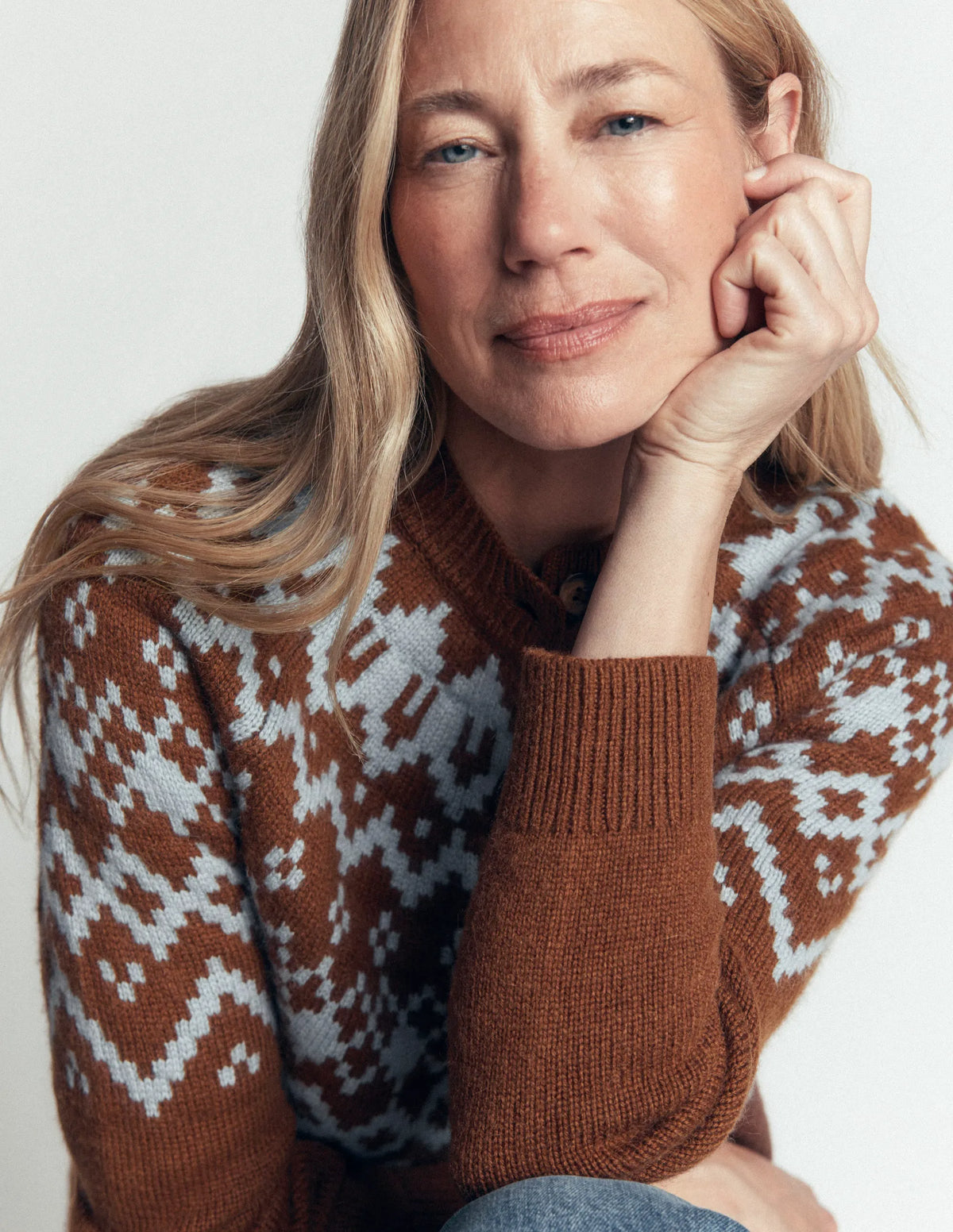 Mae Fair Isle Cardigan-Potting Soil